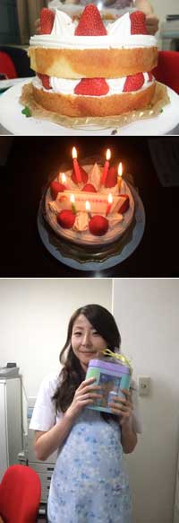 不二家のショートケーキとお誕生日の坂本君